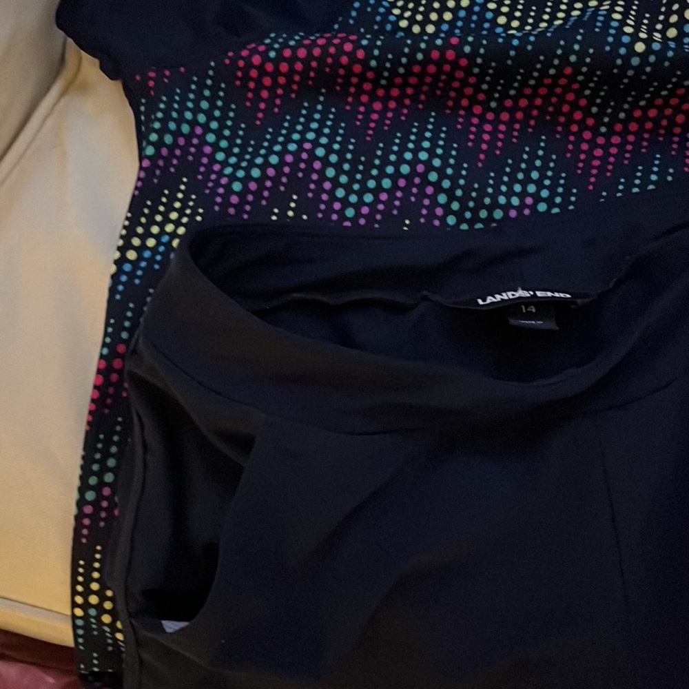 Lands End Girl's 14(large) swim top and shorts